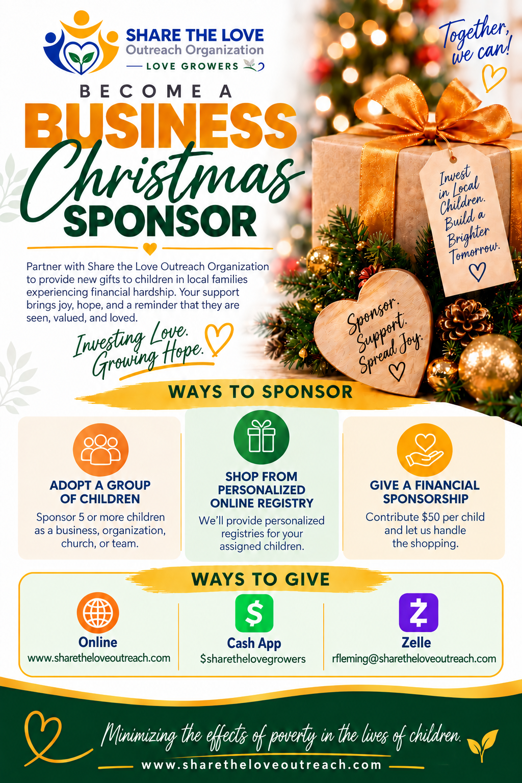 Become a Business Christmas Sponsor flyer
